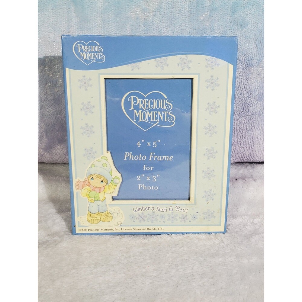 Precious Moments Winter's Such A Ball Photo Frame, 4" x 5" for 2" x 3" Photo